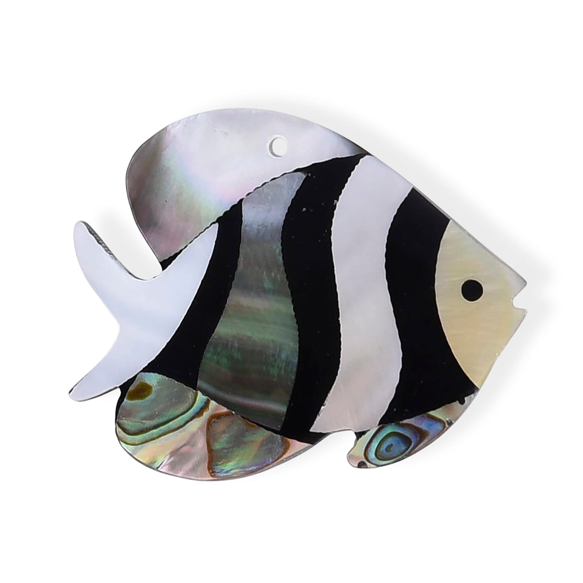 Mother of Pearl, Abalone Brooch in Silvertone