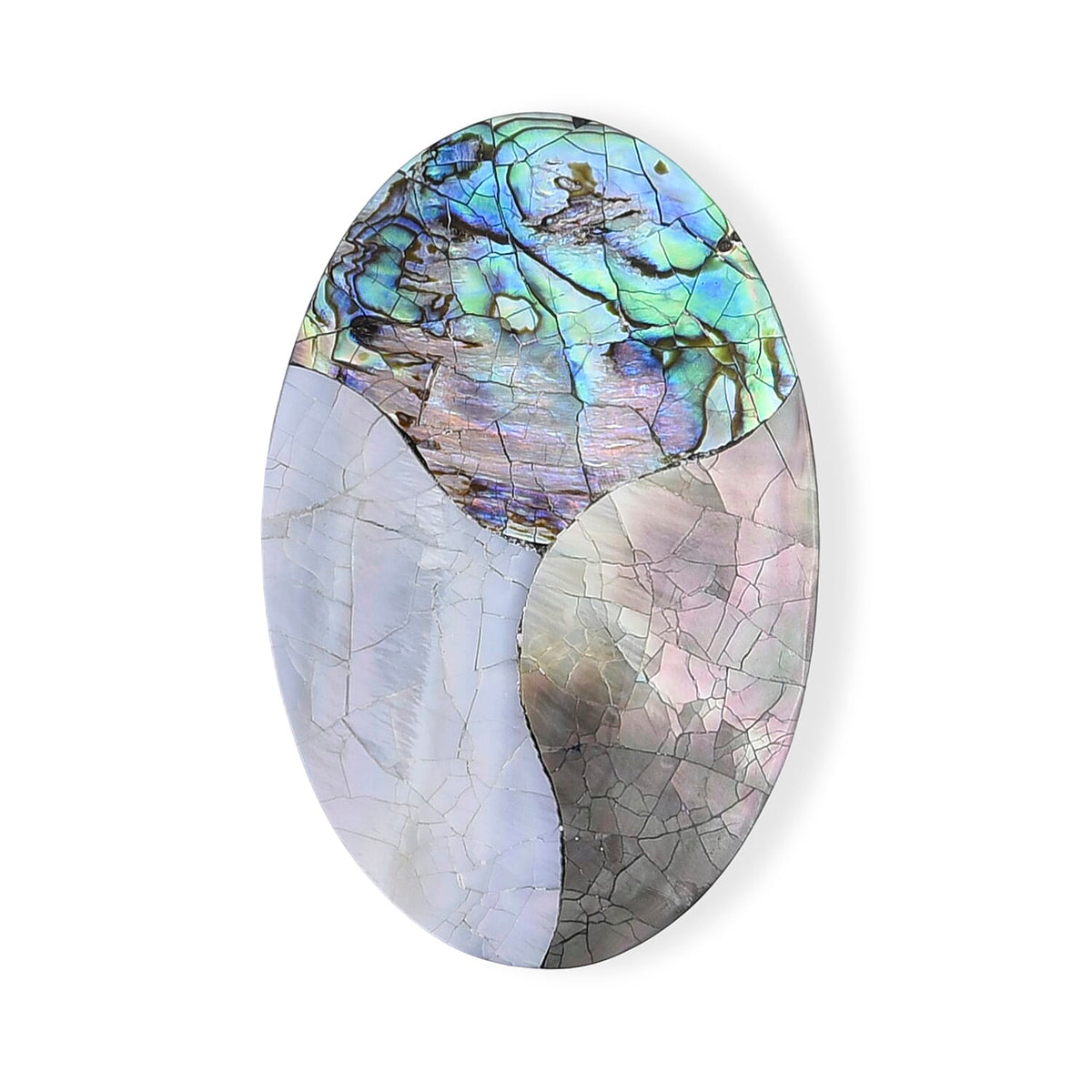 Abalone Shell Earth Brooch in Silvertone