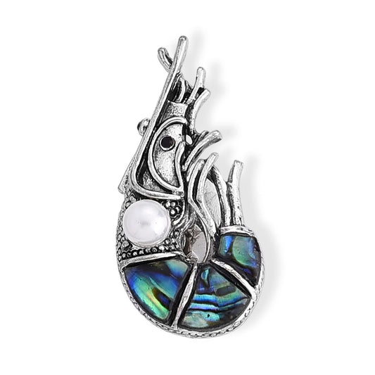 Multi Gemstone Brooch in Silvertone