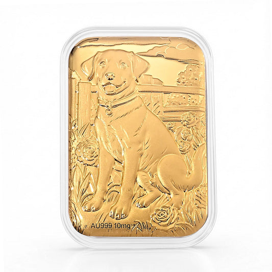 24K Gold Labrador Retriever Embossed Sheet (31x45.5mm) 10mg