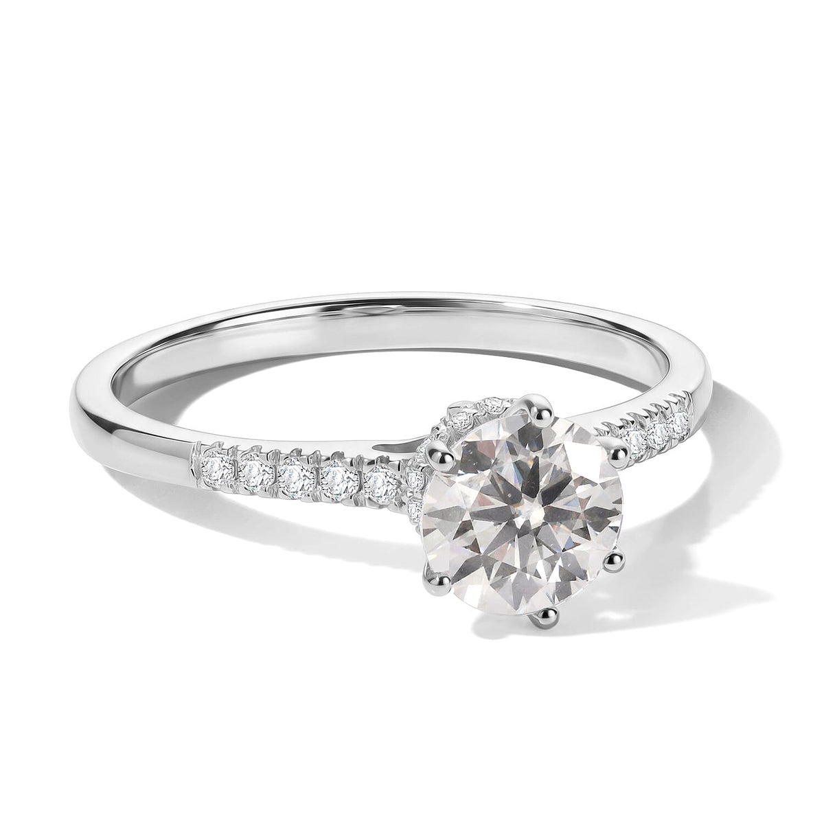 Moissanite Ring in 10K White Gold (Size 10.0) 2.30 ctw