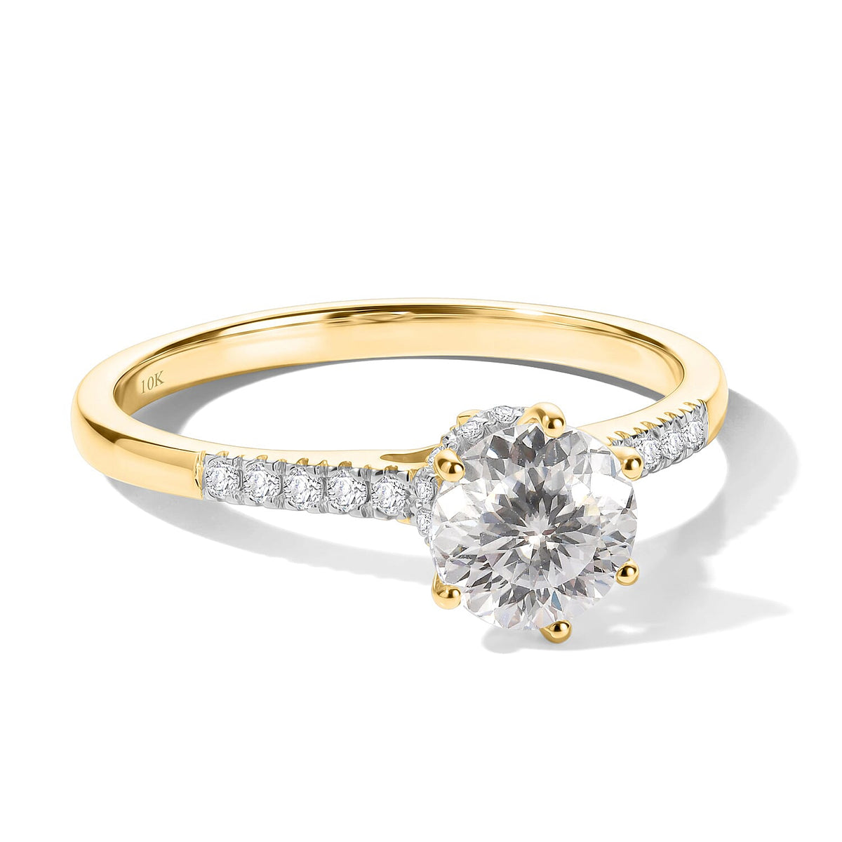 Moissanite Ring in 10K White Gold (Size 10.0) 2.30 ctw