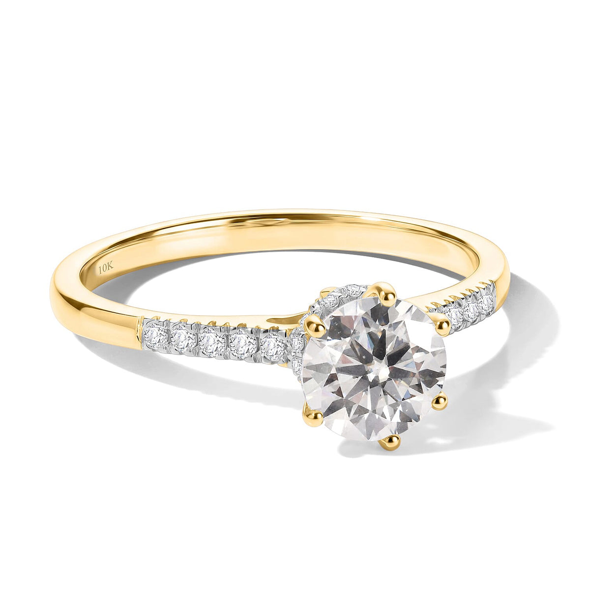 Moissanite Ring in 10K White Gold (Size 10.0) 2.30 ctw
