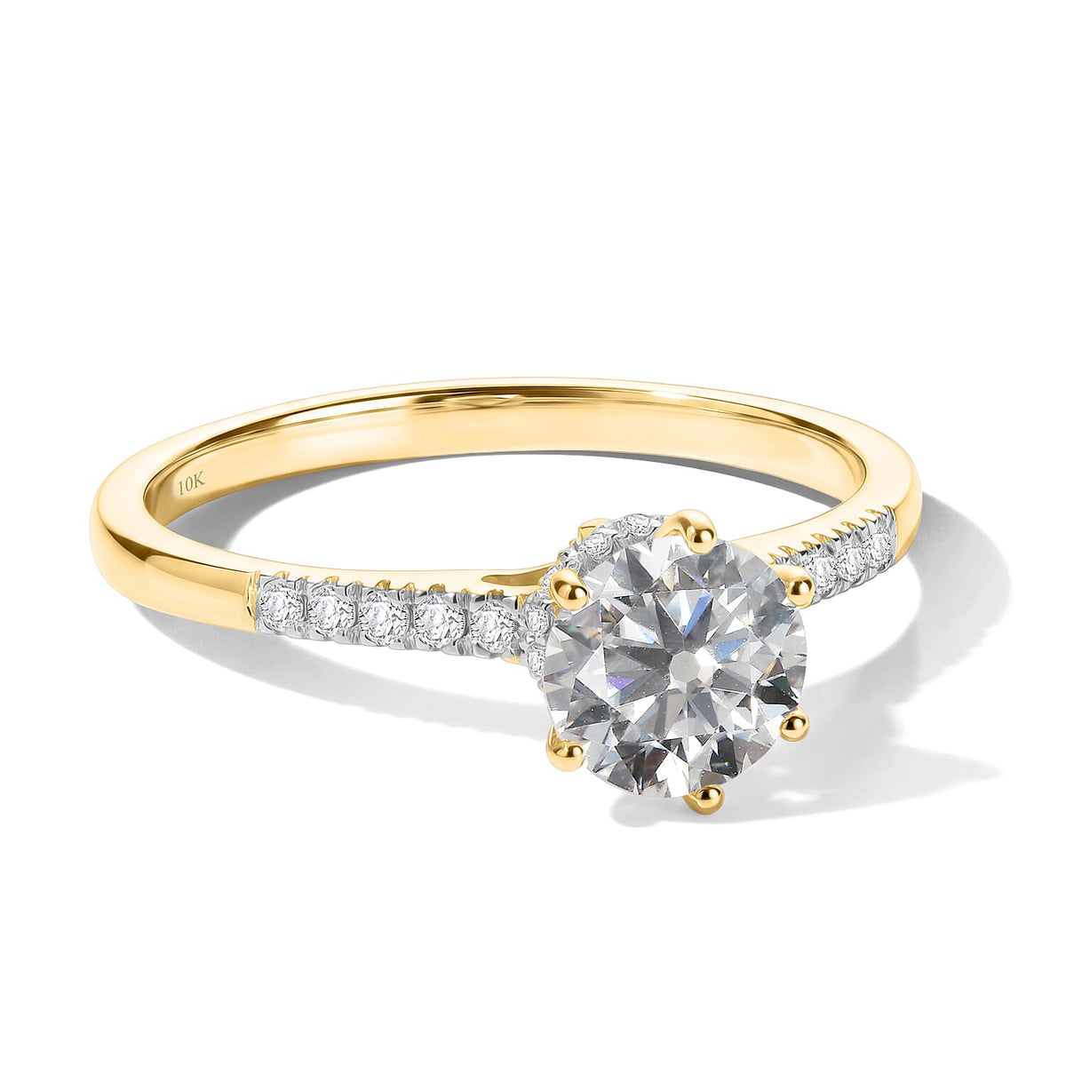 Moissanite Ring in 10K White Gold (Size 10.0) 2.30 ctw