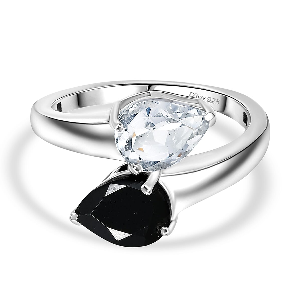 Black Spinel Fancy Ring in Platinum OverSterling Silver 2.68 ctw