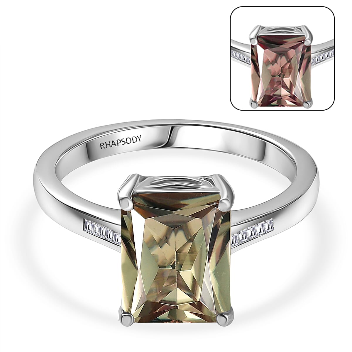 Rhapsody 950 Platinum AAAA Turkizite, Diamond (E-F, VS2) Ring (Size 7.5) (6.30 g) 4.00 ctw