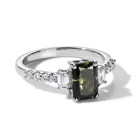 SGL Certified 950 Platinum Luxuriant Lab Grown Green Diamond (IR), Lab Grown Diamond (E-F, VS) Ring (Size 6.0) (5.87 g) 2.60 ctw
