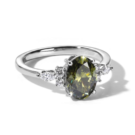 SGL Certified 950 Platinum Luxuriant Lab Grown Green Diamond (IR), Lab Grown Diamond (E-F, VS) Solitaire Ring (Size 6.0) (5.40 g) 2.30 ctw