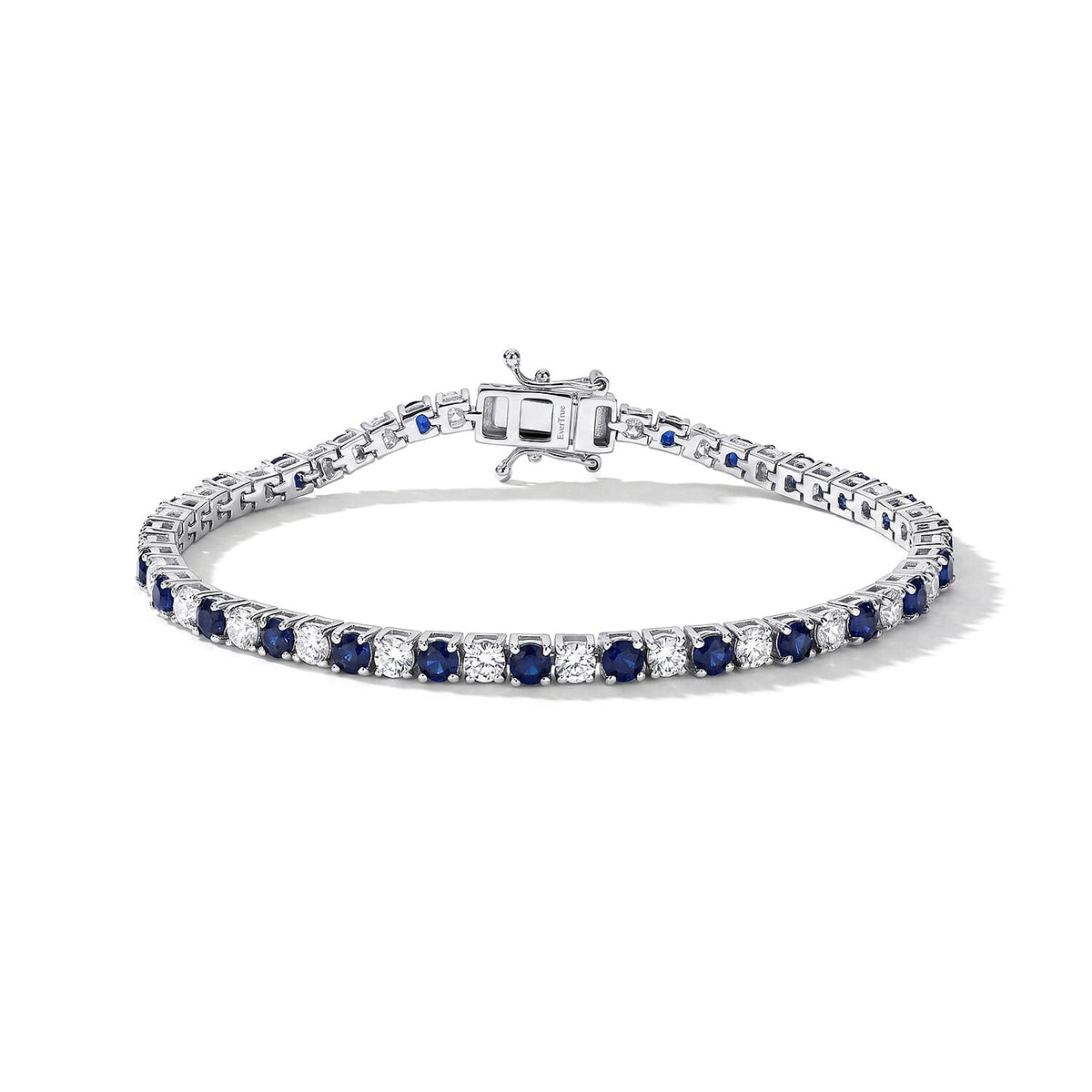 EverTrue Lab Grown Ruby and Moissanite 6.90 ctw Cluster Bracelet in Platinum Bond (7.25 In)