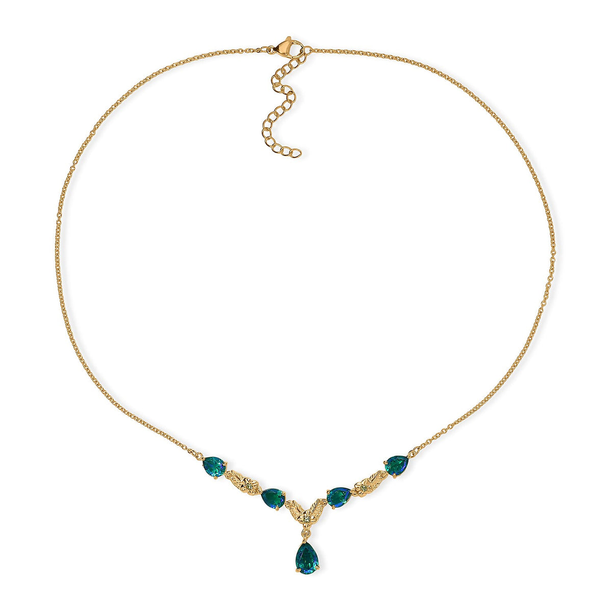 EverTrue  Peridot  Fancy Necklace (18-20 Inches) in 18K YG Plated 7.77 ctw