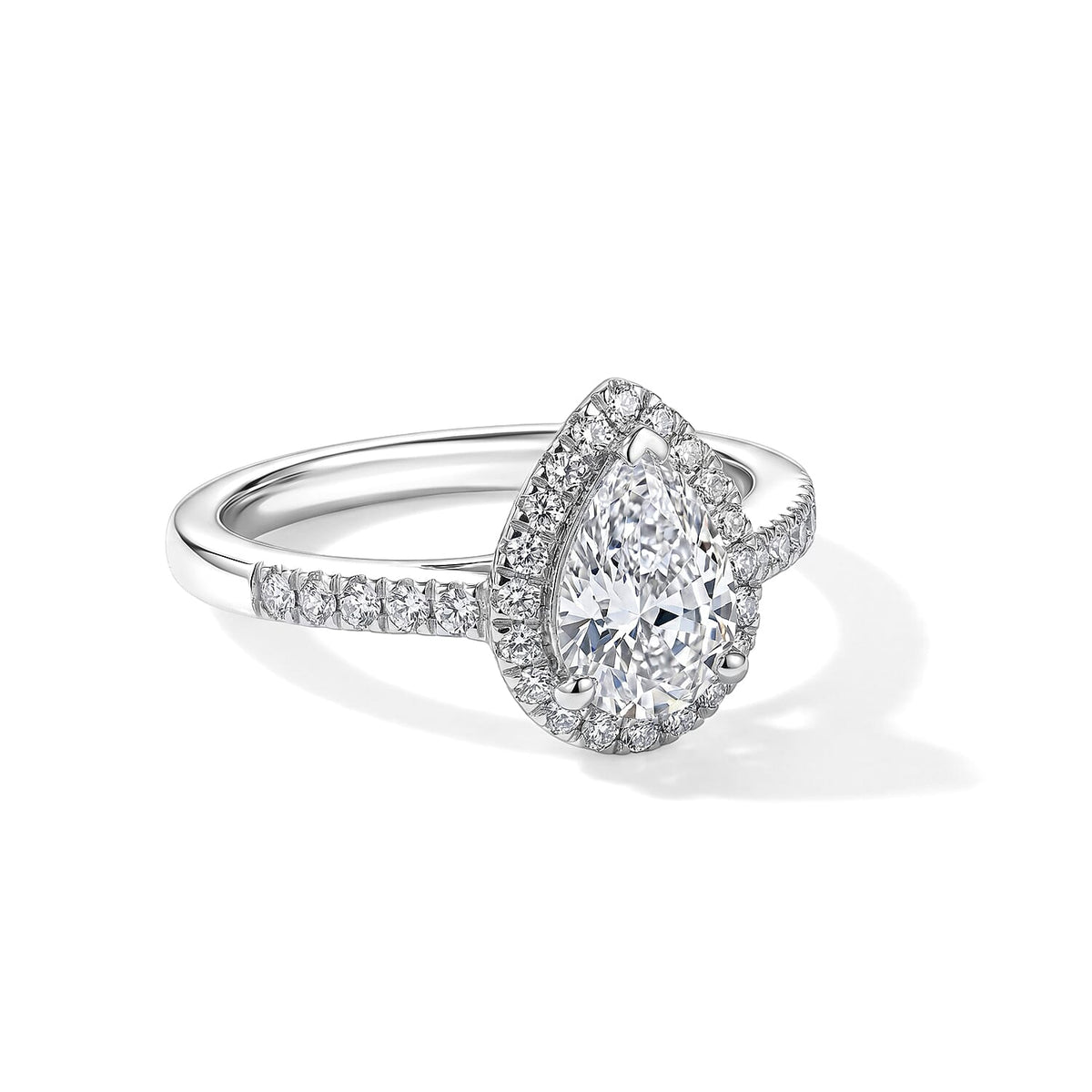 Luxuriant Lab Grown Diamond (G-H, SI) Halo Ring in Rhodium Over Sterling Silver (Size 6) 1.25 ctw