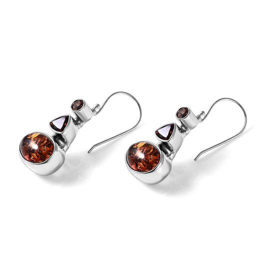 D''Joy Sajen Silver Baltic Amber, Multi Gemstone Earrings in Sterling Silver 2.25 ctw