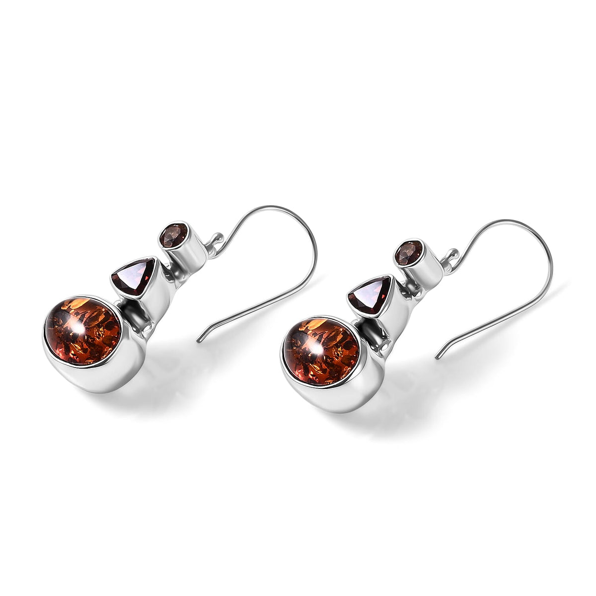 D''Joy Sajen Silver Baltic Amber, Multi Gemstone Earrings in Sterling Silver 2.25 ctw