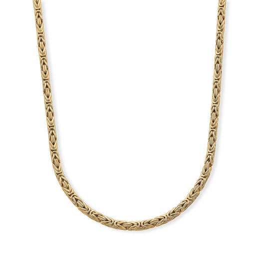 D''Joy Passport to Turkey 22K Vermeil YG Over Sterling Silver 2.5mm Square Byzantine Necklace (20 Inches) (23.50 g)