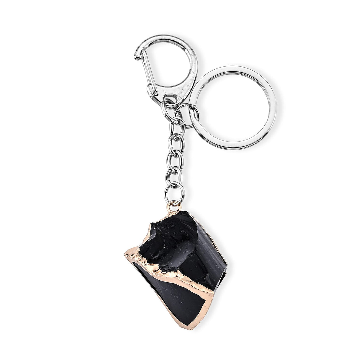 White Opal Keychain in Silvertone 125.00 ctw