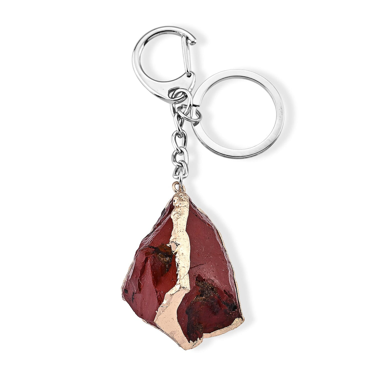 White Opal Keychain in Silvertone 125.00 ctw