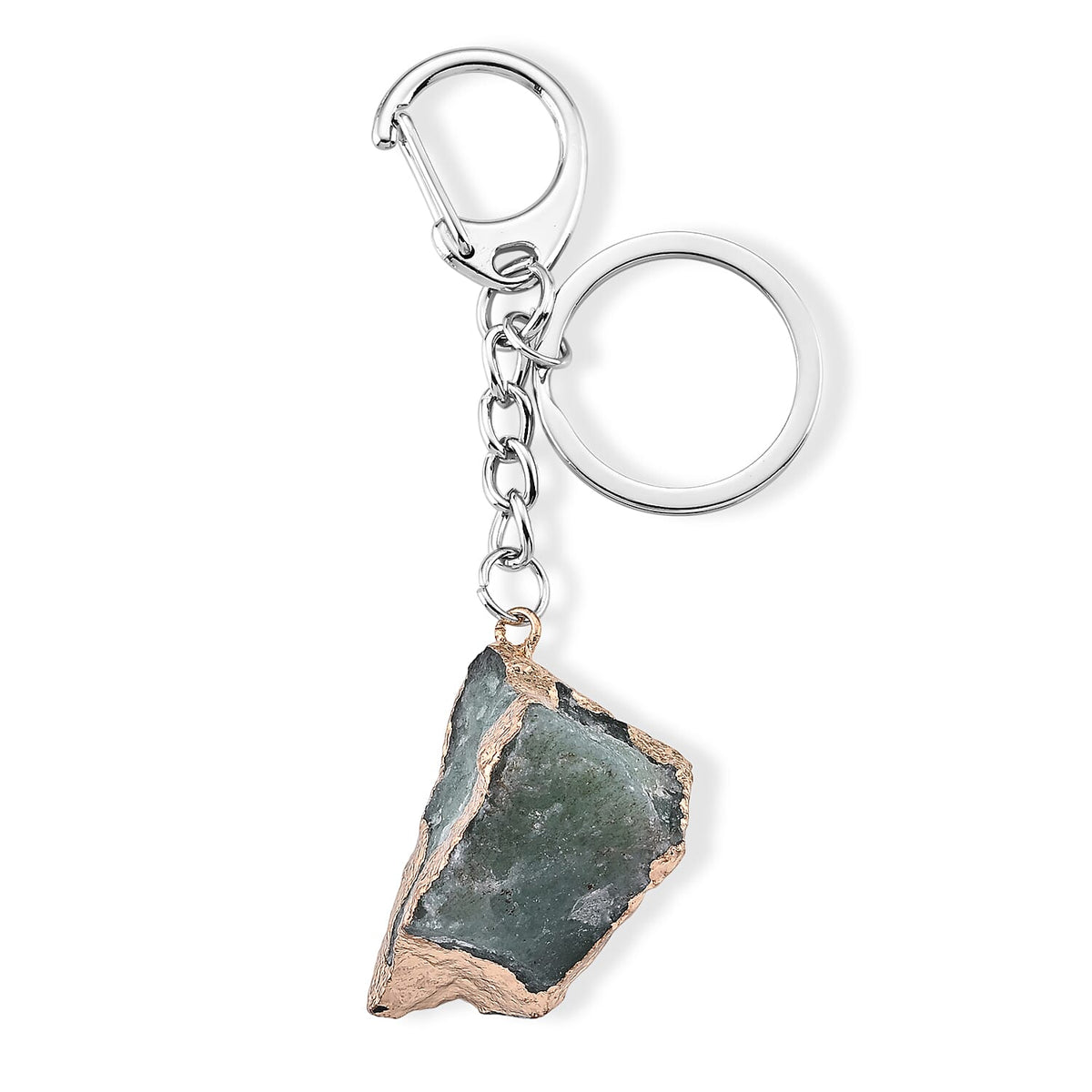 White Opal Keychain in Silvertone 125.00 ctw