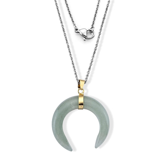 Green Aventurine Pendant in Goldtone with ION Plated YG Stainless Steel Necklace (20 Inches) 50.00 ctw
