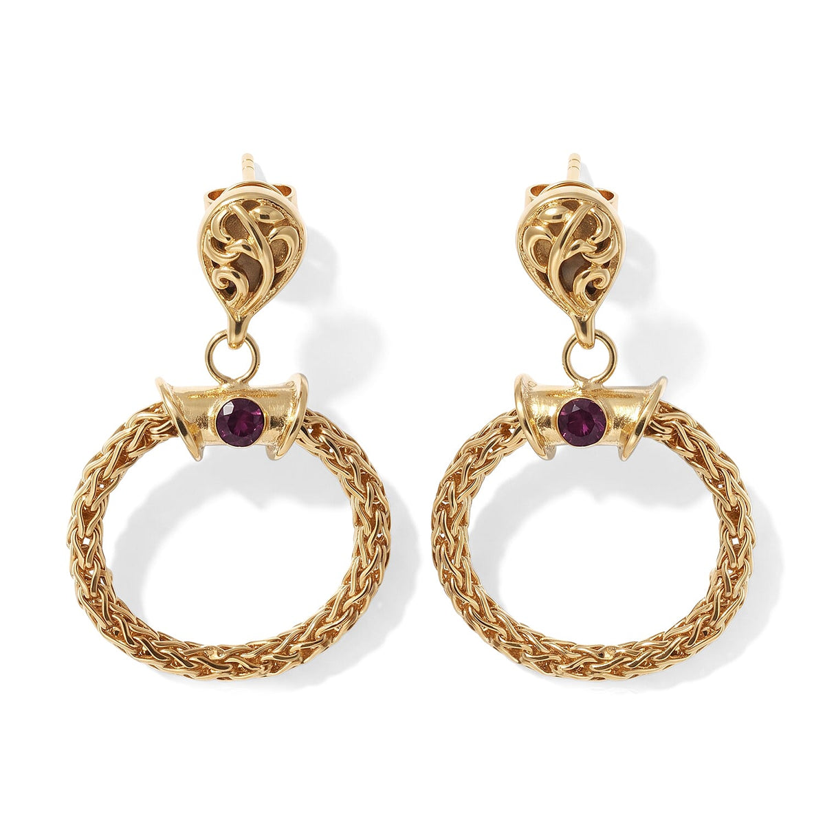 D''Joy Passport to Turkey Niassa Ruby (FF) Tulangnaga Earrings in 22K Vermeil YG Over Sterling Silver 0.30 ctw