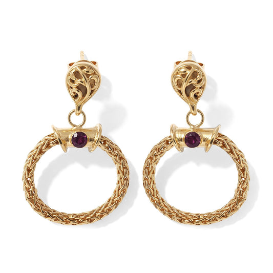 D''Joy Passport to Turkey Niassa Ruby (FF) Tulangnaga Earrings in 22K Vermeil YG Over Sterling Silver 0.30 ctw