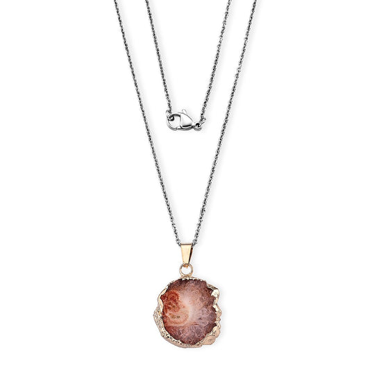 Red Agate Pendant in Goldtone with ION Plated YG Stainless Steel Necklace (20 Inches) 30.00 ctw