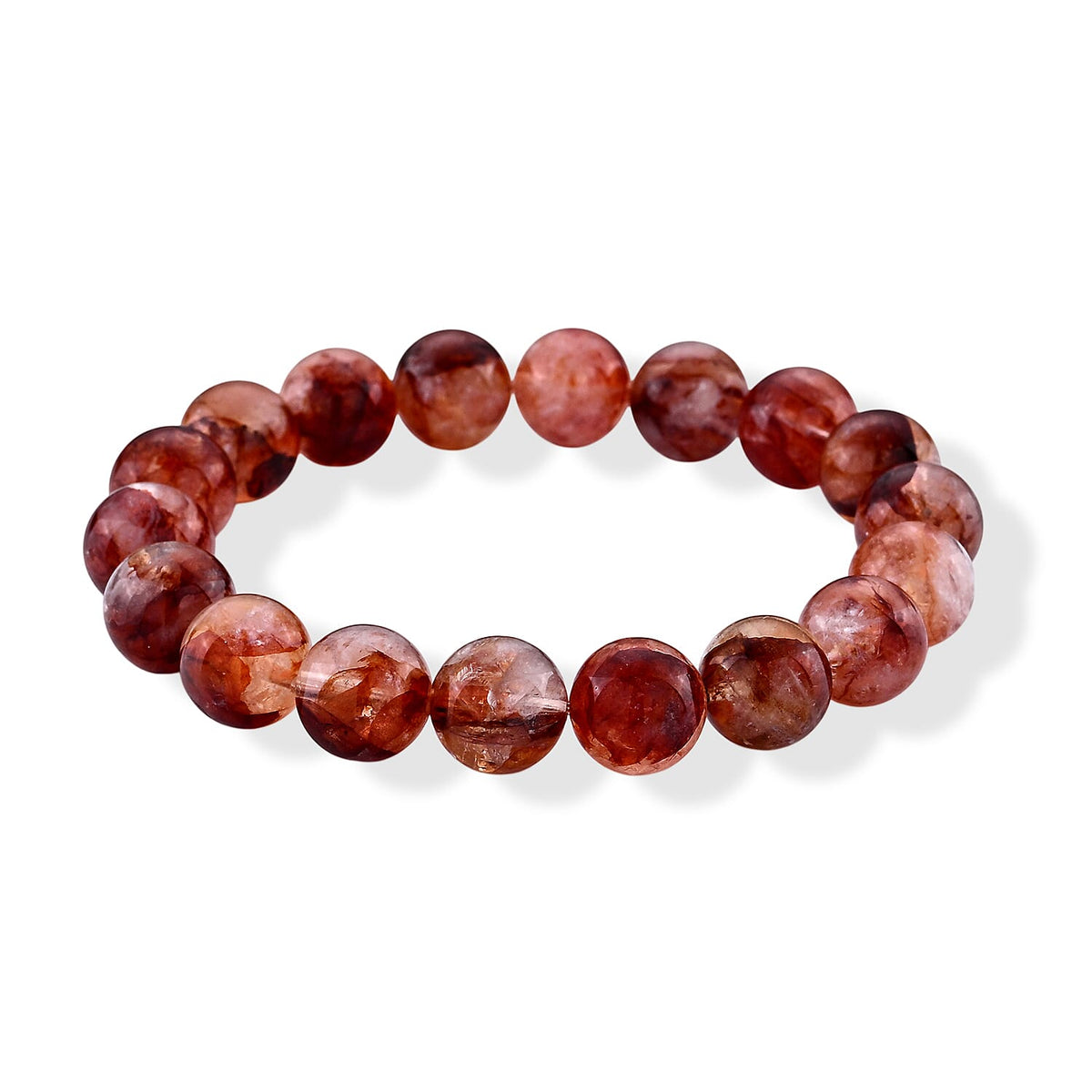 Multi Hematoid Quartz Beaded Stretch Bracelet 150.00 ctw