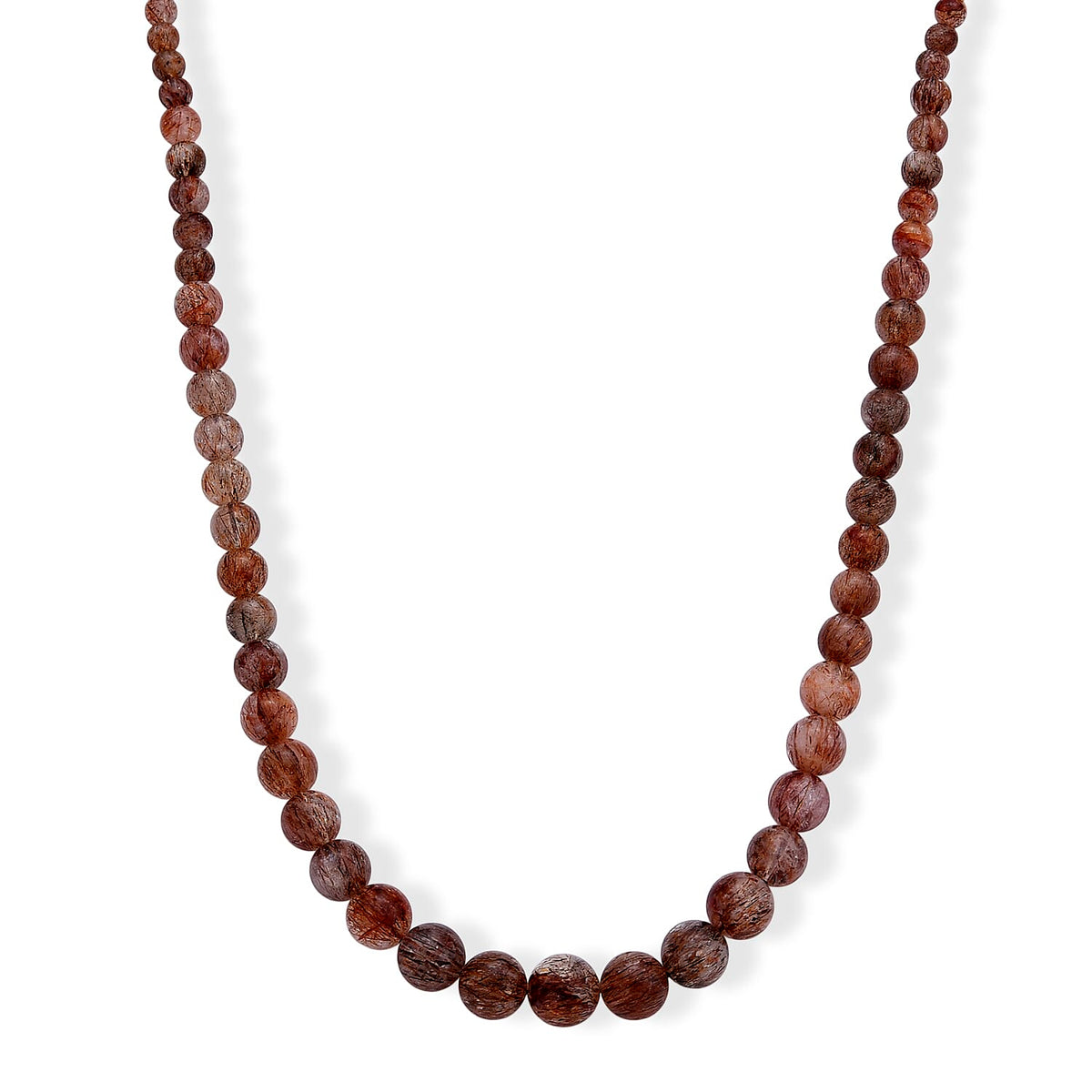 D'Joy Super Blackgold Quartz Beaded Necklace (20-22 Inches) in Rhodium Over Sterling Silver 320.00 ctw