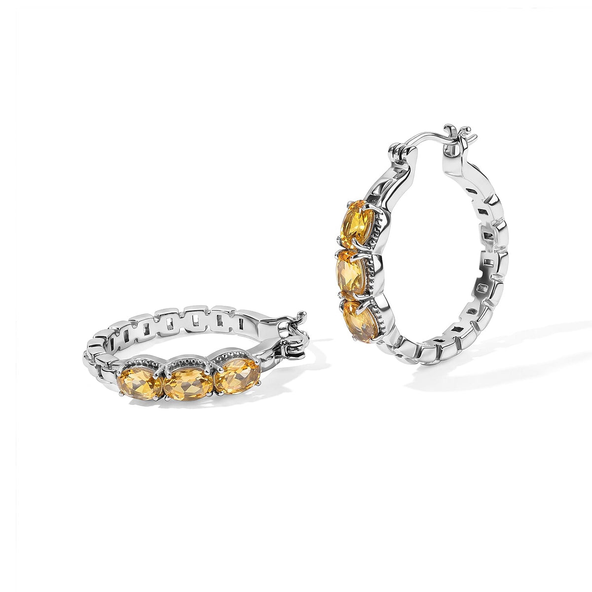 EverTrue African Amethyst 2.50 ctw Hoop Earrings in Stainless Steel