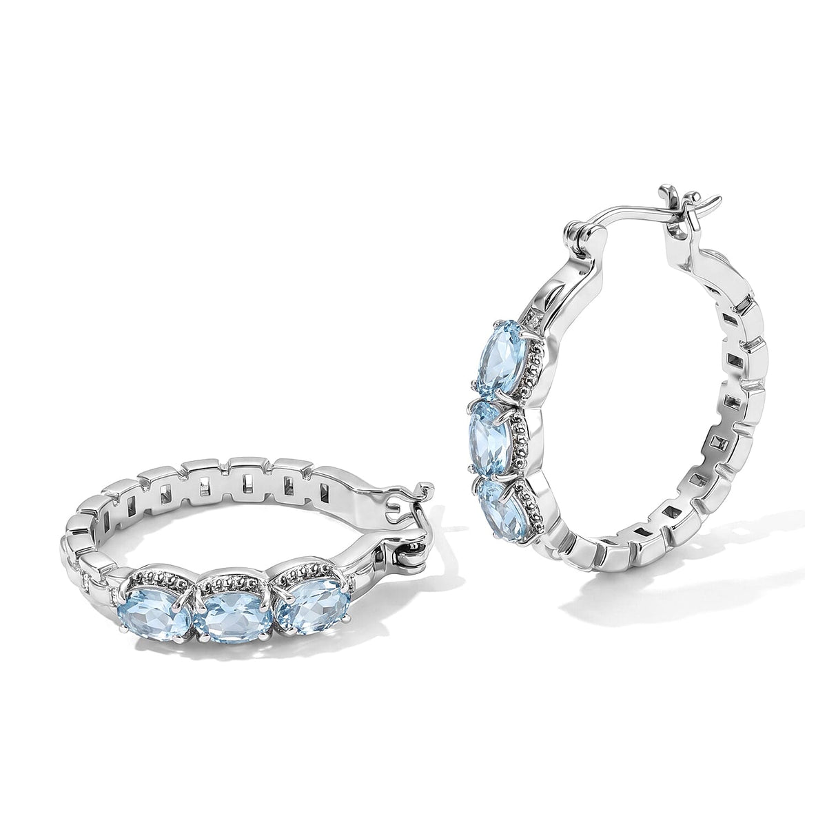 EverTrue African Amethyst 2.50 ctw Hoop Earrings in Stainless Steel