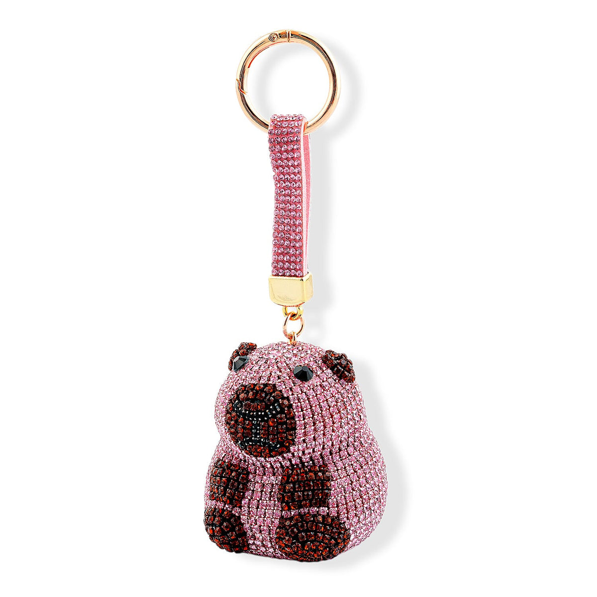 Pink Capybara Crystal Keyring