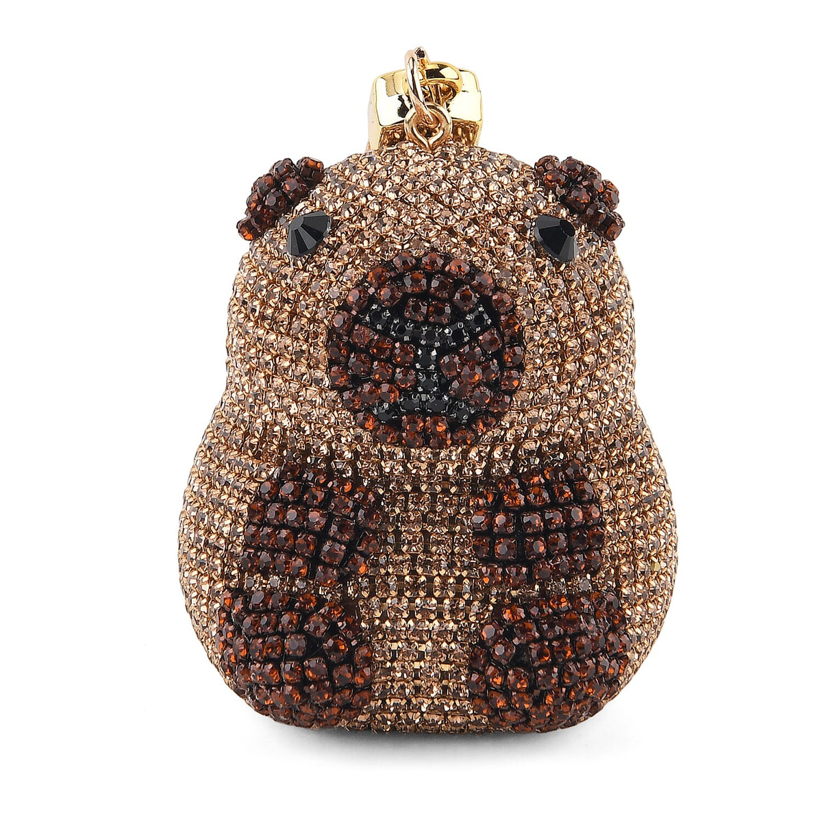 Pink Capybara Crystal Keyring