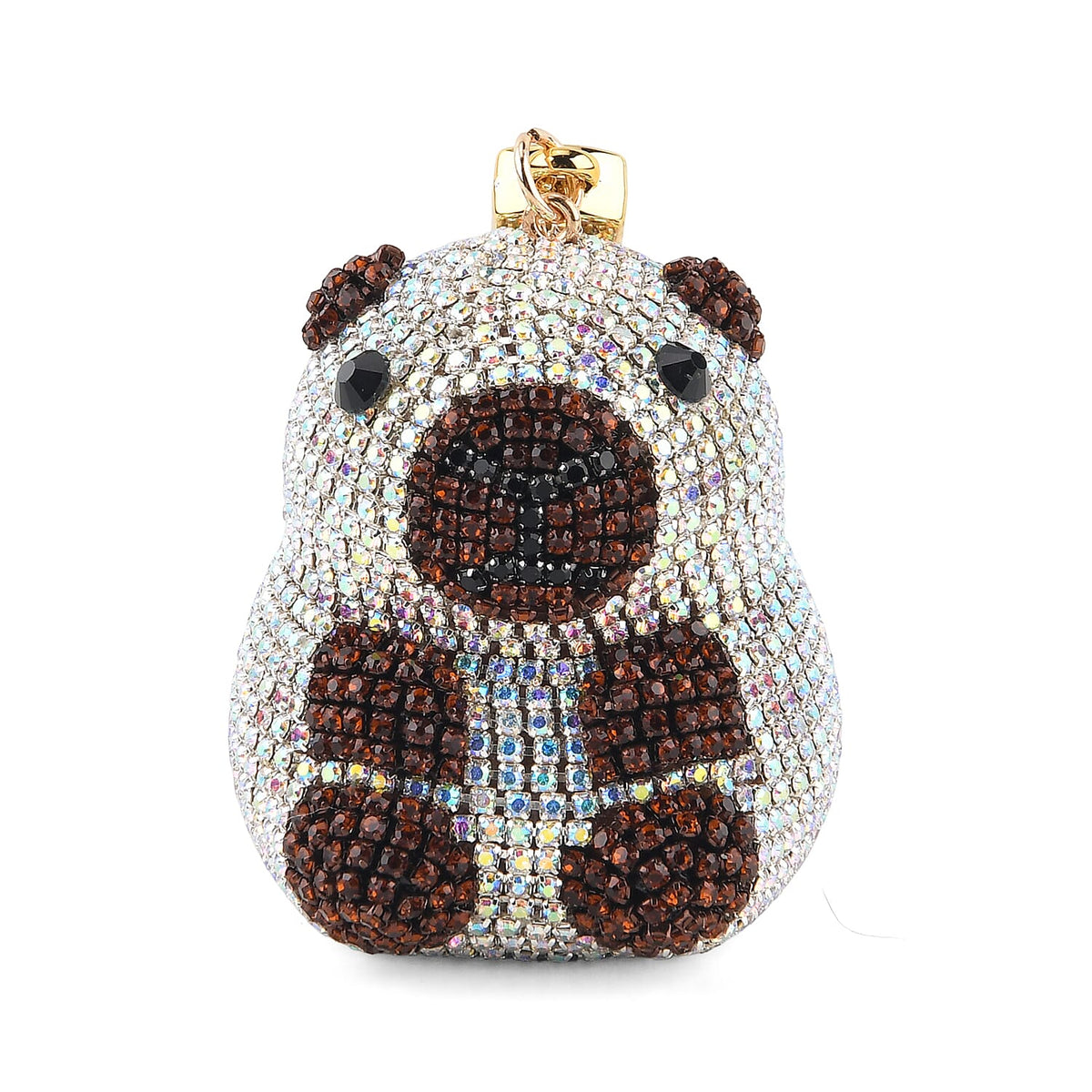 Pink Capybara Crystal Keyring