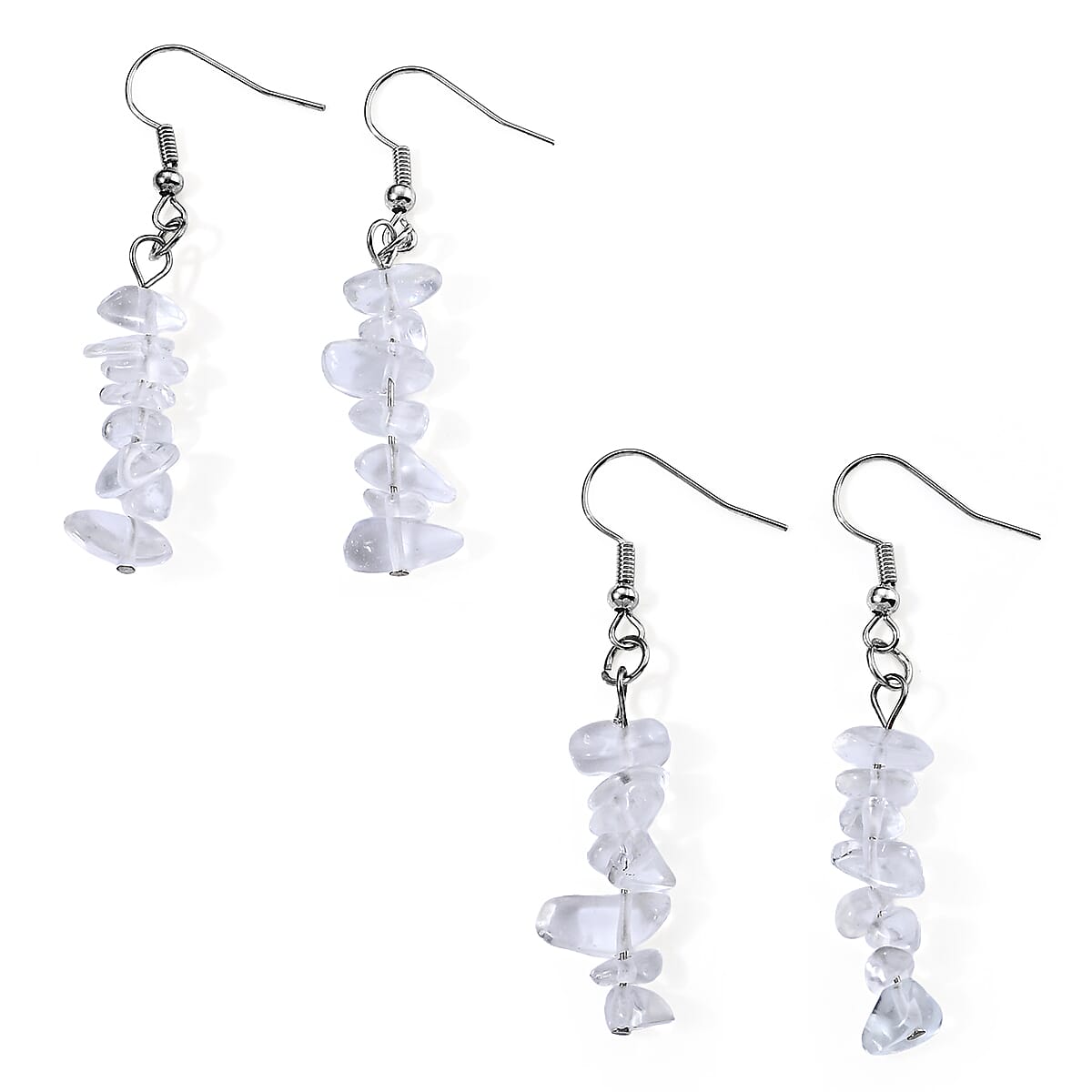 Green Kyanite 20.00 ctw Set of 2 Earrings in Silvertone