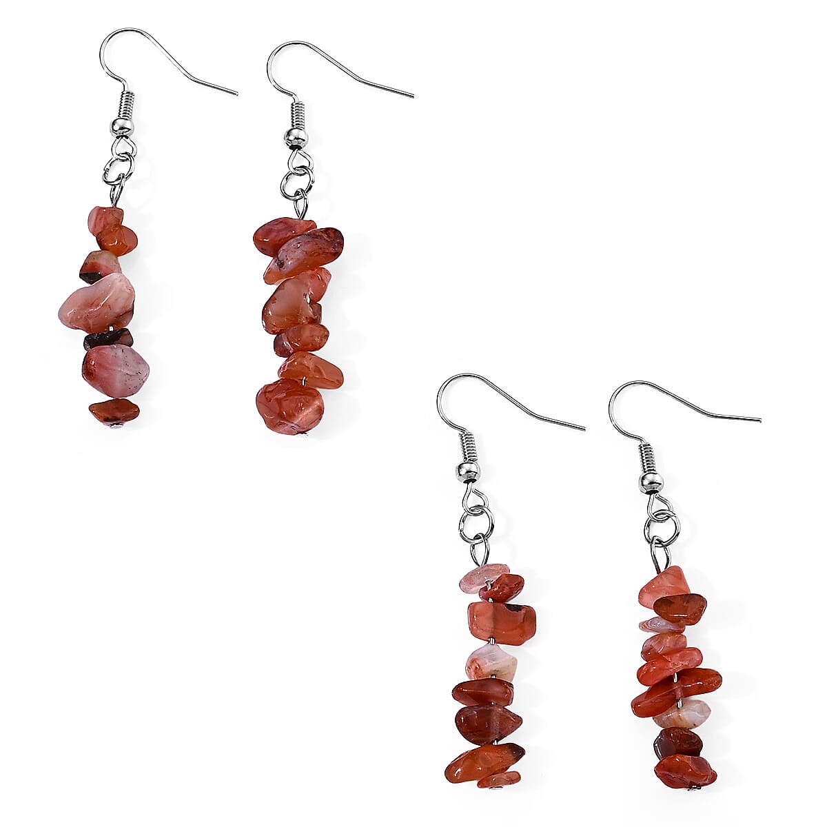 Green Kyanite 20.00 ctw Set of 2 Earrings in Silvertone