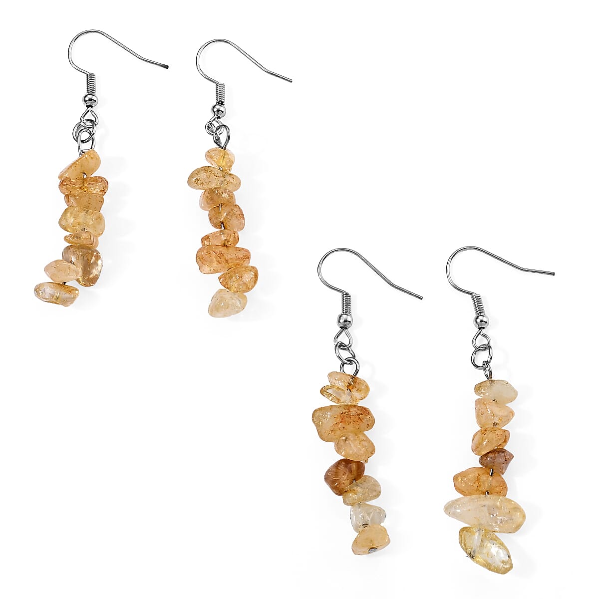 Green Kyanite 20.00 ctw Set of 2 Earrings in Silvertone