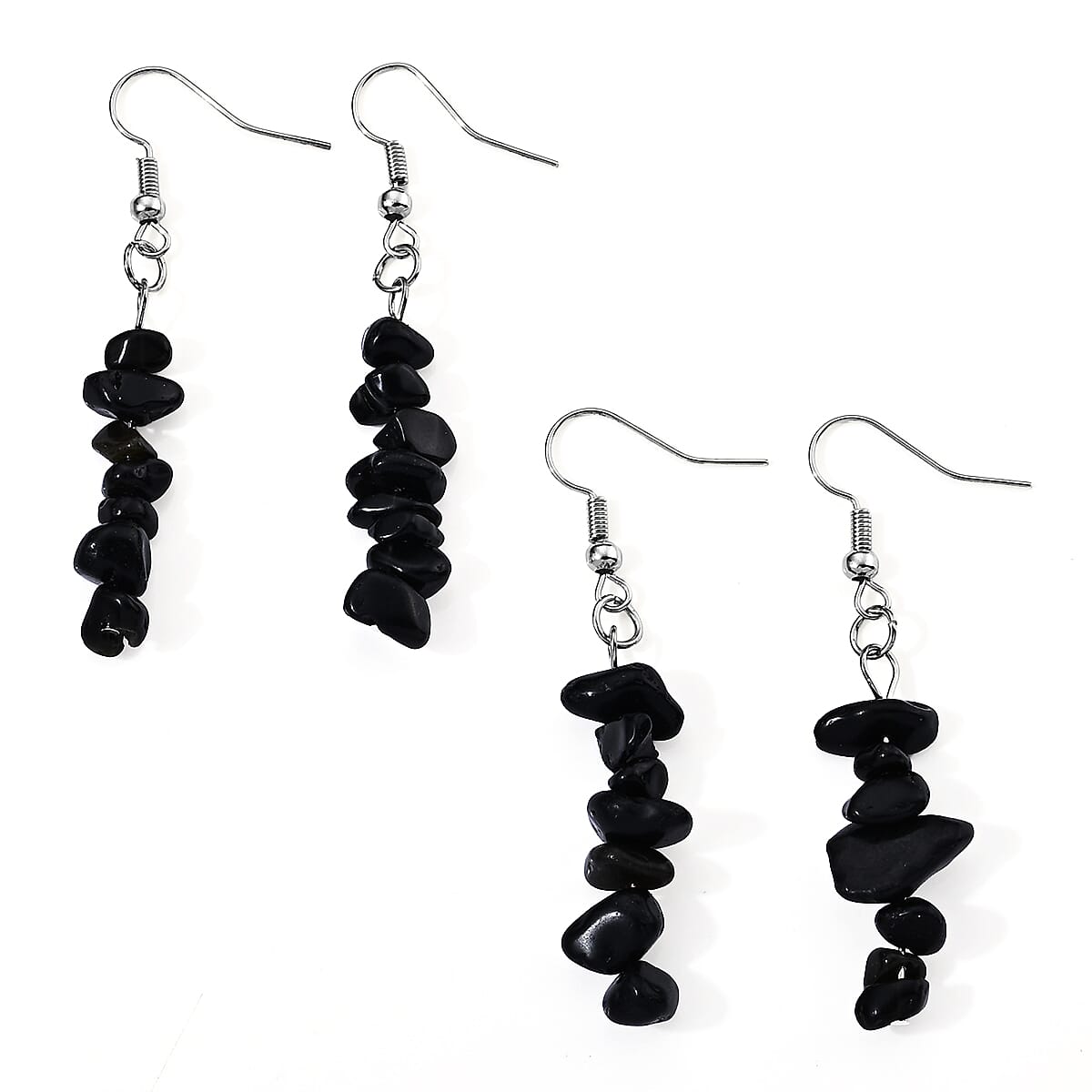Green Kyanite 20.00 ctw Set of 2 Earrings in Silvertone