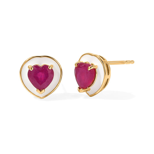 D''Joy Premium Niassa Ruby (FF) Earrings in 18K Vermeil YG Over Sterling Silver 2.20 ctw