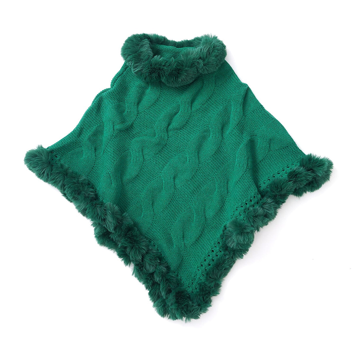 La Marey Magenta High Collar Fur Shawl