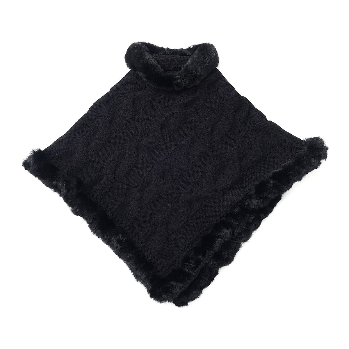 La Marey Magenta High Collar Fur Shawl