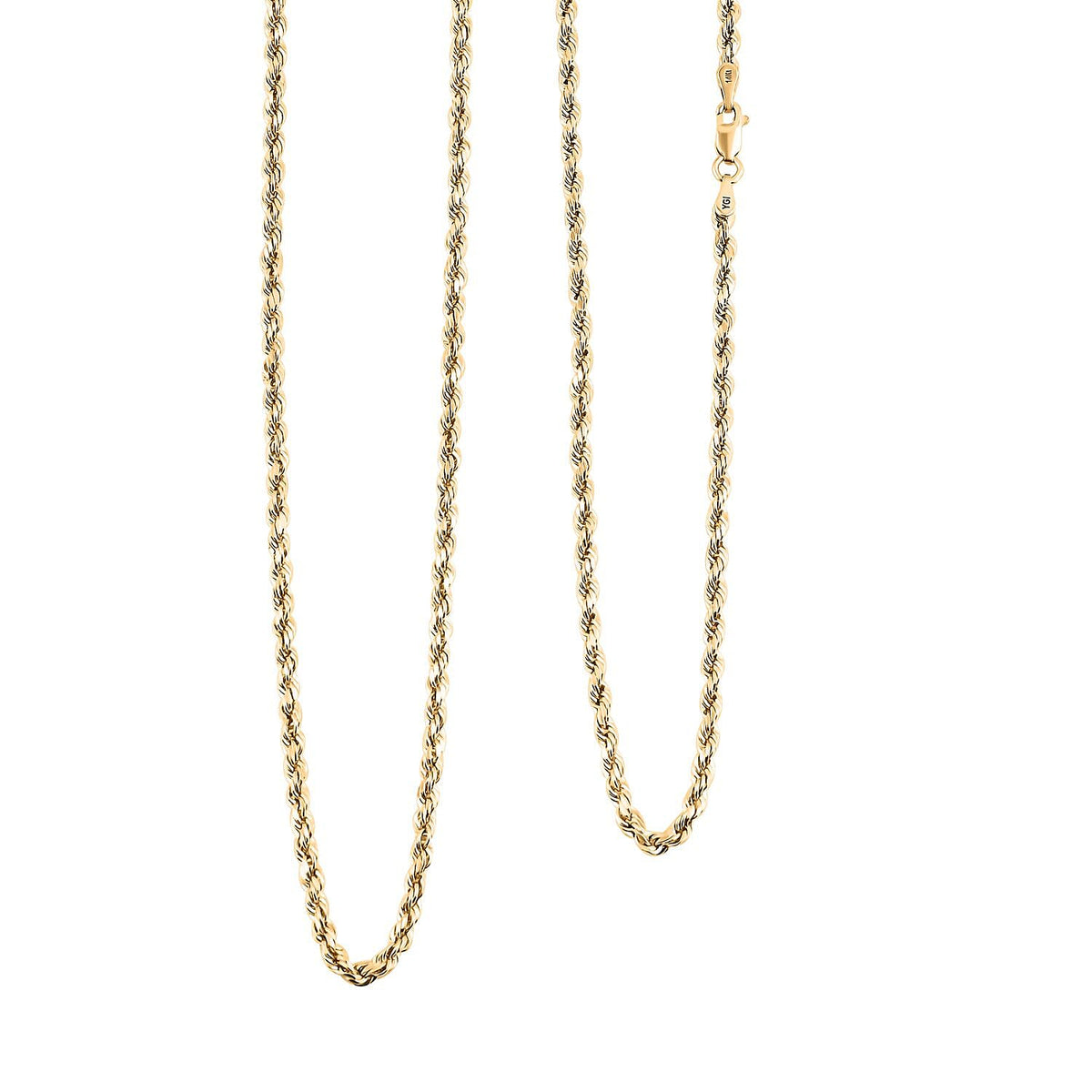 14K YellowGold 2.5mmRope Chain Necklace (24 Inches) (4.70 g)