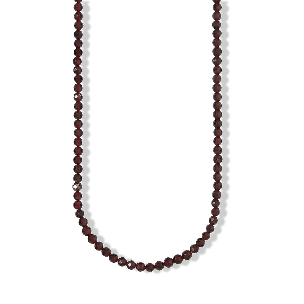 D'Joy Orissa Rhodolite Garnet Beaded Necklace (20 Inches) in Rhodium Over Sterling Silver 80.00 ctw