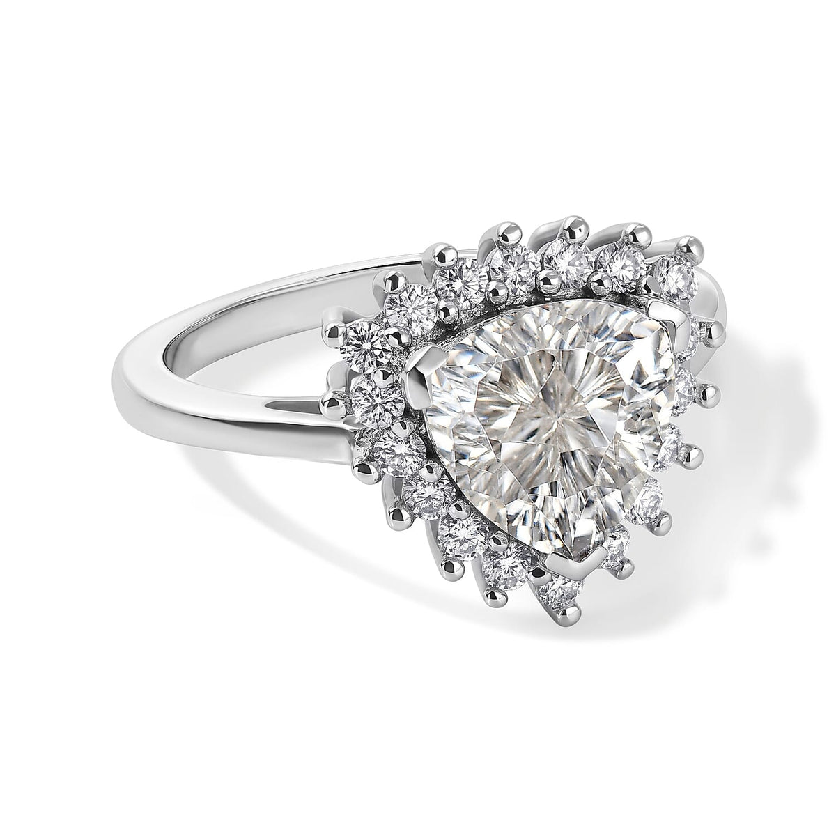 D'Joy Moissanite Ring in Rhodium Over Sterling Silver (Size 8.0) 2.40 ctw