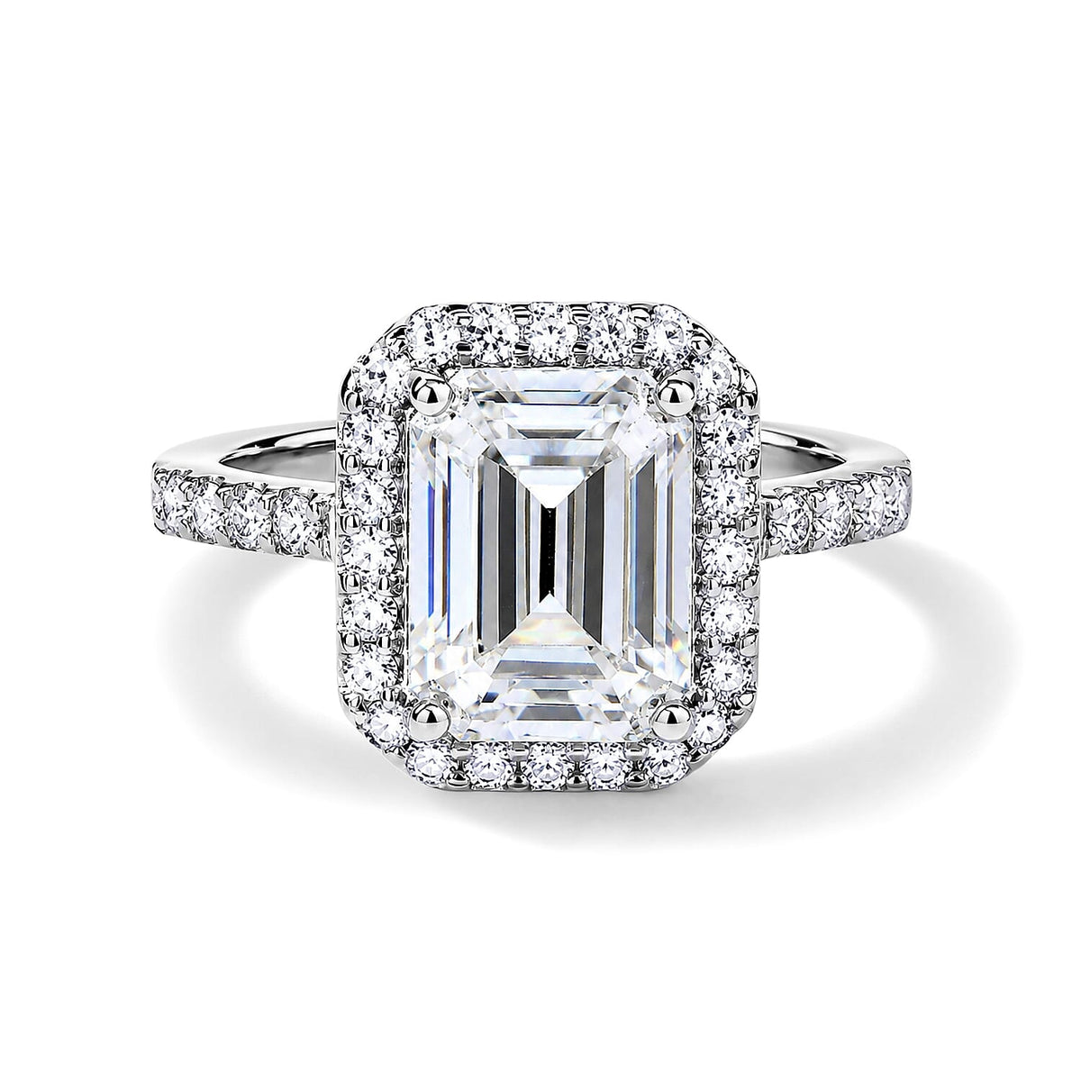 D''Joy Moissanite 4.40 ctw Ring in Rhodium Over Sterling Silver (Size 10.0)