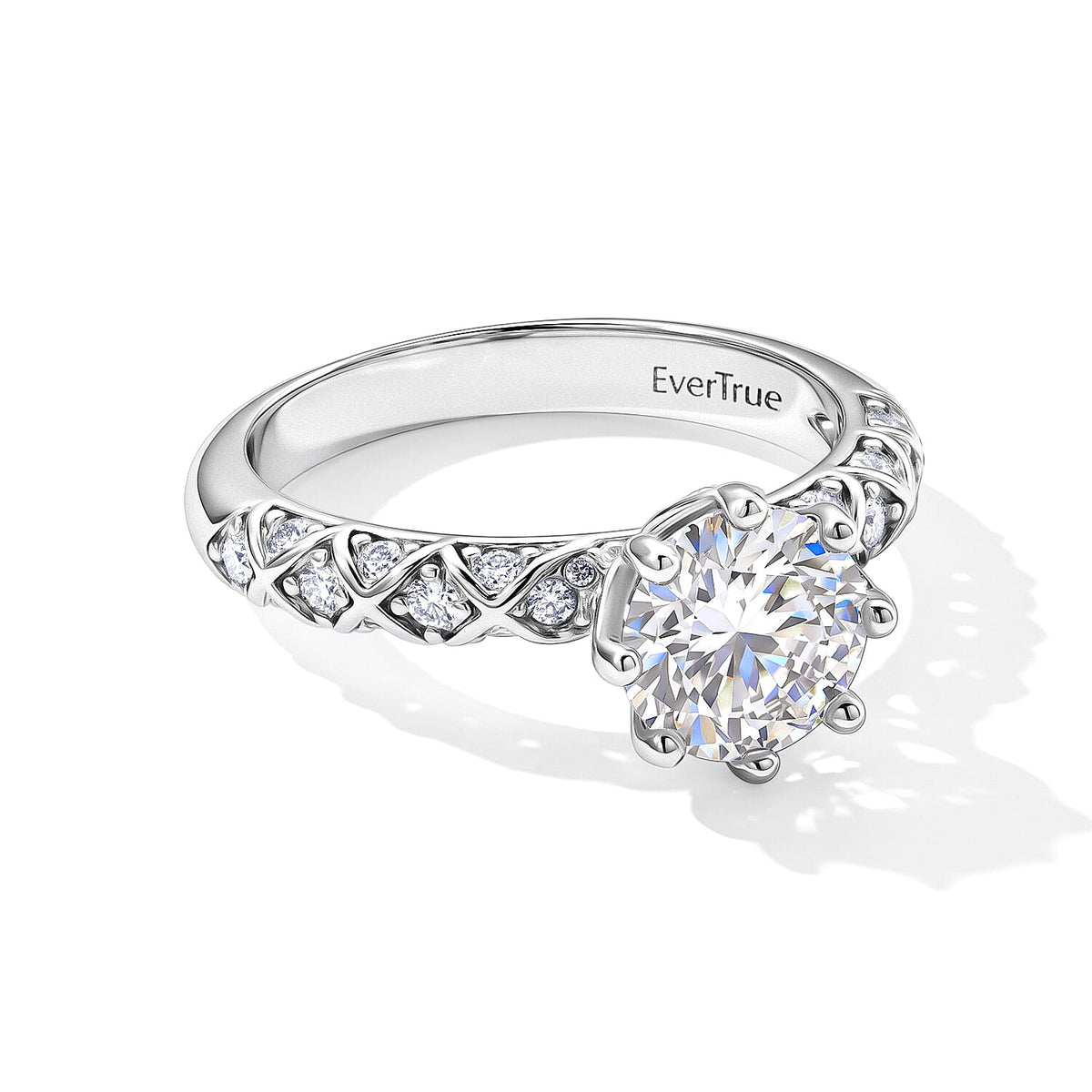 EverTrue Pink and White Moissanite 1.85 ctw Ring in Platinum Bond (Size 10.0)
