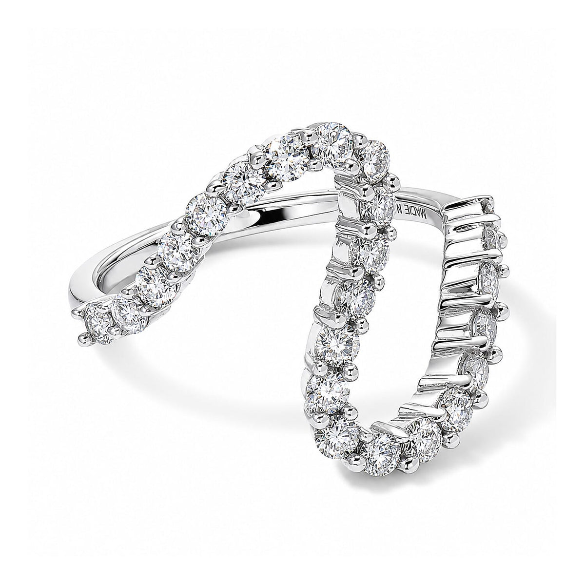 Luxuriant Lab Grown Diamond G-H SI 1.00 ctw Sweeping Wave Ring in 18K Vermeil Yellow Gold Over Sterling Silver (Size 10.0)