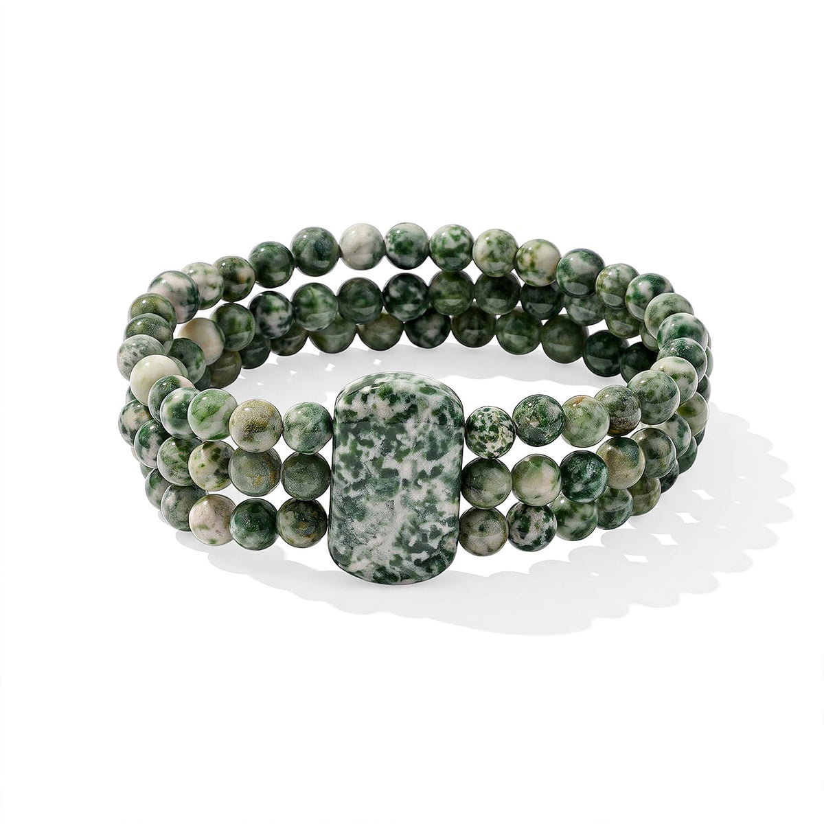 Black Obsidian 170.00 ctw 3 Row Beaded Stretch Bracelet (7.50-8.00In)