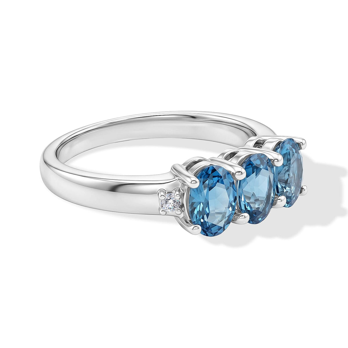Teal Quartz ,  White Cubic Zirconia  Ring Sterling Silver 1.00 ctw