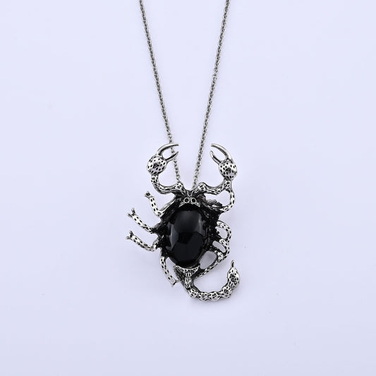 Black Obsidian Pendant in Silvertone with Stainless Steel Necklace (20 Inches) 30.00 ctw