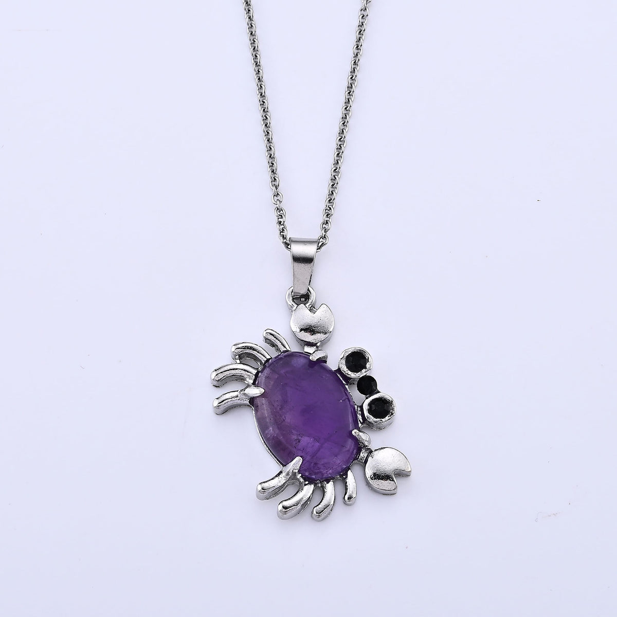 African Amethyst Pendant in Silvertone with Stainless Steel Necklace (20 Inches) 15.00 ctw 8666469