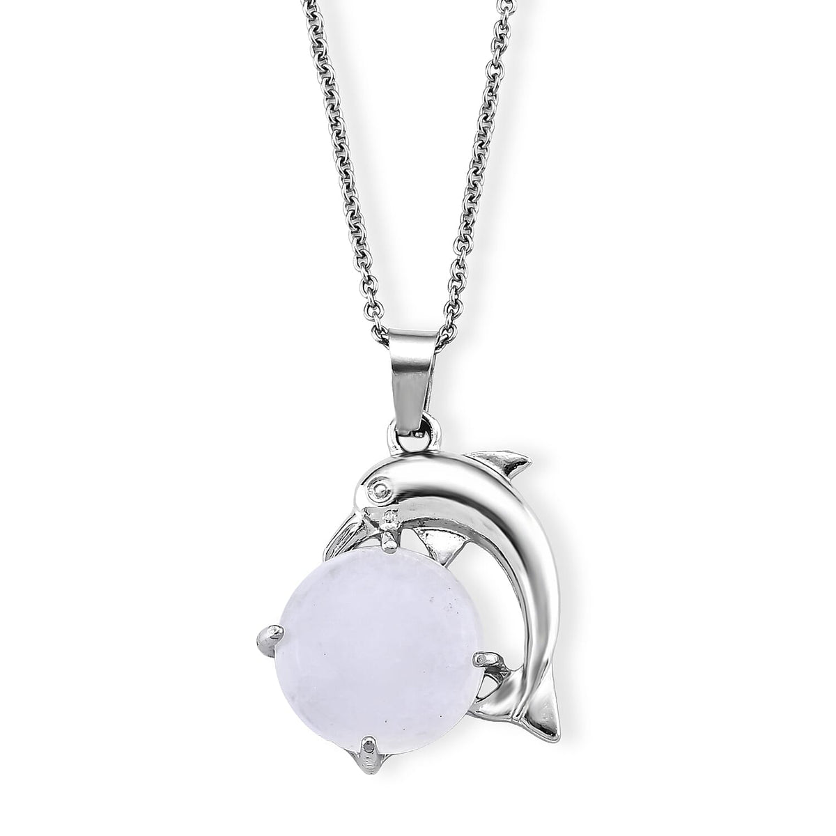 Austrian White Crystal 18.00 ctw Koi Fish Pendant in Silvertone with Stainless Steel Necklace (20 Inches)